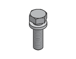 Flange Bolt Set, NW200 or NW250 ISO-BF, M10 x 50 mm, 1.50 mm Pitch, Set of 12