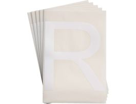 ToughStripe® Floor Marking Polyester 8 in Label Letter R White 20/PK