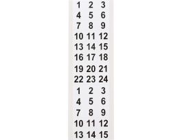 Outdoor Vinyl 0.75 in Black on White Letters Assorted Numbers Card of 39 Labels