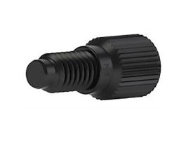 Port Plug, Standard Knurl, Black ETFE, M6 Flat-Bottom; 1/EA