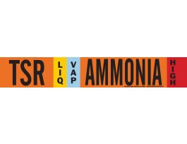 TSR LIQVAP AMMONIA HIGH Pipe Marker, 2.25" H x 14" W, Fits Pipes 2.5" Dia. Thru 7.875" Dia.