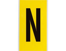 Repositionable Vinyl 6 in Black on Yellow, Letters N Card