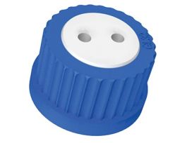 Solvent Bottle Cap, GL32, 2 Luer ports without valve; 1/ea