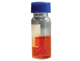 LCGC Screw Top Vials, Glass, 9 mm Short Thread, 2 mL, with Label Area, Pre-Slit PTFE/Silicone Septum; 100/pk