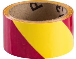 Marking Tape Roll - High Performance  Vinyl, Diagonal Stripes, Magenta on Yellow, 2" x 18 yd