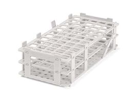 Test Tube Rack, PP, White, 21 Tubes up to 30 mm Dia.; 5/PK