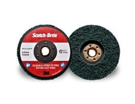 Scotch-Brite™ Clean and Strip XT Pro Extra Cut TN Quick Change Disc, XC-DN, A/O Extra Coarse, Green, 4-1/2 inx5/8in-11, 10 ea/Case