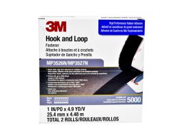 3M™ Hook and Loop Fastener MP3526N/MP3527N, Black, 1 in x 5 yd, 5 per case