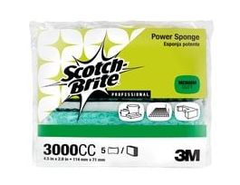 Scotch-Brite™ Power Sponge 3000CC, 2.8 in x 4.5 in x 0.6 in, 5/Pack, 12 Pack/Case