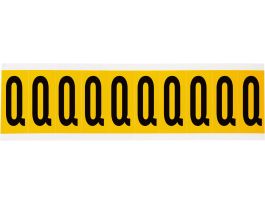 Outdoor Vinyl 1.938 in Black on Yellow Letters Q Card of 10 Labels