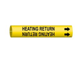 HEATING RETURN Pipe Marker, Fits Pipes 0.75" Dia. Thru 1.375" Dia.