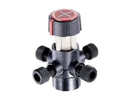 Manual Switching Valve, Single Tee, Bulkhead, PEEK/PTFE, 4-Position, 4-Port; 1/EA