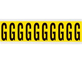 Repositionable Vinyl 2 in Black on Yellow, Letters G Card of 10 Labels
