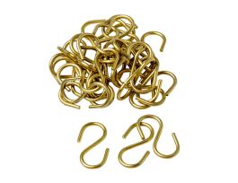 Valve Tag S-Hooks, 1.25" H, Brass