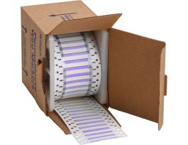 PermaSleeve Heat Shrink Wire and Cable Labels 3/32" Dia for 3" Core Printers - 1" Violet Double-Sided