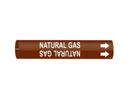 NATURAL GAS Pipe Marker, Fits Pipes 0.75" Dia. Thru 1.375" Dia.