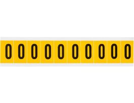 Outdoor Vinyl 1 in Black on Yellow Letters O Card of 10 Labels