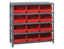 12IN X 36IN X 39IN 12 RED BINS 6IN BIN