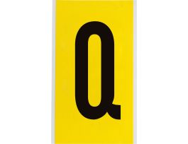 Repositionable Vinyl 6 in Black on Yellow, Letters Q Card