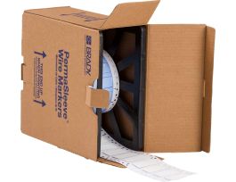 PermaSleeve Heat Shrink Wire and Cable Labels 1/2" Dia for 3" Core Printers - 2" White Single-Sided