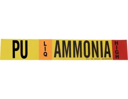 PU LIQ AMMONIA HIGH Pipe Marker, 4" H x 24" W, Fits Pipes 8" Dia. or Larger