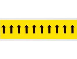 Repositionable Vinyl 2 in BK on YL, Letters Arrow Symbol Card of 10 Labels