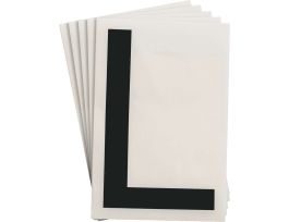 ToughStripe® Floor Marking Polyester 8 in Label Letter L Black 20/PK