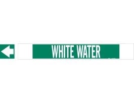White Water Pipe Marker, 4" H x 24" W, Fits Pipes 8" Dia. or Larger