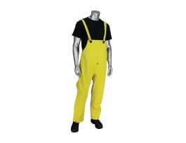 Rain Bib Overall, .65mm Ribbed PVC /Polyester, Yellow