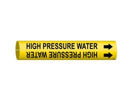High Pressure Water Pipe Marker, 2.8125" H x 2.8125" W, Fits Pipes 4" Dia. Thru 6" Dia.