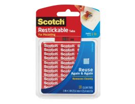 Scotch® Restickable Tabs R100, 1 in x 1 in, 18 squares
