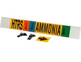 HTRS VAP AMMONIA LOW Pipe Marker, 4" H x 24" W, Fits Pipes 8" Dia. or Larger