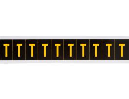 Outdoor Vinyl 2 in Yellow on Black Letters T Card of 10 Labels