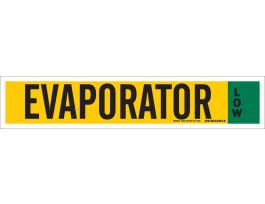Ammonia (IIAR) Pipe Marker: EVAPORATOR, 4" H x 24" W, Fits Pipes 8" Dia. or Larger