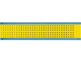 Consecutive Numbers Wire Markers Vinyl, 1 to 33 Black on Yellow 1650 Total