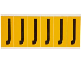 Outdoor Vinyl 3 in Black on Yellow Letters J Card of 6 Labels