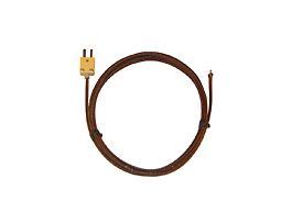 Type-K High-Temperature Fiberglass-Insulated Probe Mini-Connector, Exposed 10ft 20 -Gauge