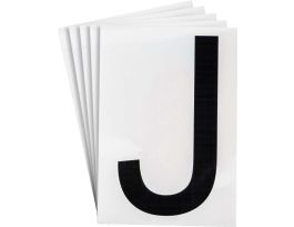 ToughStripe® Floor Marking Polyester 8 in Label Letter J Black 20/PK