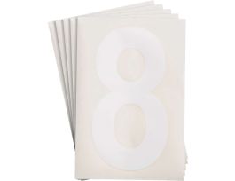 ToughStripe® Floor Marking Polyester 8 in Label Number 8 White 20/PK