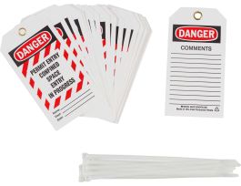 Tags PERMIT ENTRY CONFINED SPACE ENTRY IN PROGRESS Polyester 5.75x3 25PK