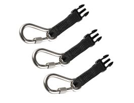 3025 Standard Black Accessory Pack Retractables - SS Carabiners 3-pack