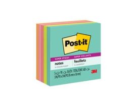 Post-it® Super Sticky Notes 654-5SSMIA, 3 in x 3 in (76 mm x 76 mm), Supernova Neons Collection