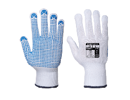 GLOVE POLKA DOT NYLON WHITE/BLUE LARGE