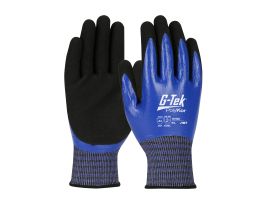 G-Tek PolyKor w/ X7, 18G Double Dip w/ Full Blue Nitrile & MS Grip, A3
