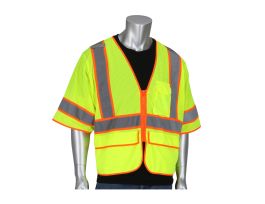 Type R Class 3 SE Treated Mesh Vest Zipper,5 Pocket,Two Tone,Mic Tab,LY