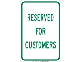 Reserved For Customers Sign, 18" H x 12" W x 0.035" D, Aluminum