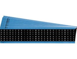 Consecutive Letters Wire Markers  Vinyl Cloth, A to Z White on Black 650 Total