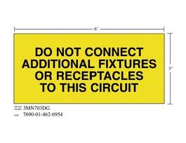 3M™ Diamond Grade™ Electrical Sign 3MN703DG, "DO…CIRCUIT", 7 in x 3 in, 10/Package