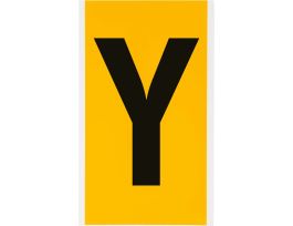 Outdoor Vinyl 6 in Black on Yellow Letters Y Card
