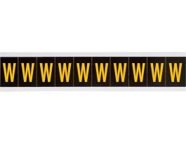 Outdoor Vinyl 2 in Yellow on Black Letters W Card of 10 Labels
